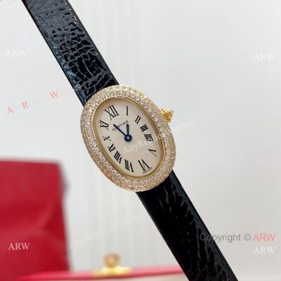 AAA Copy Cartier Baignoire 1920 Gold Diamond-Pave Quartz Watches